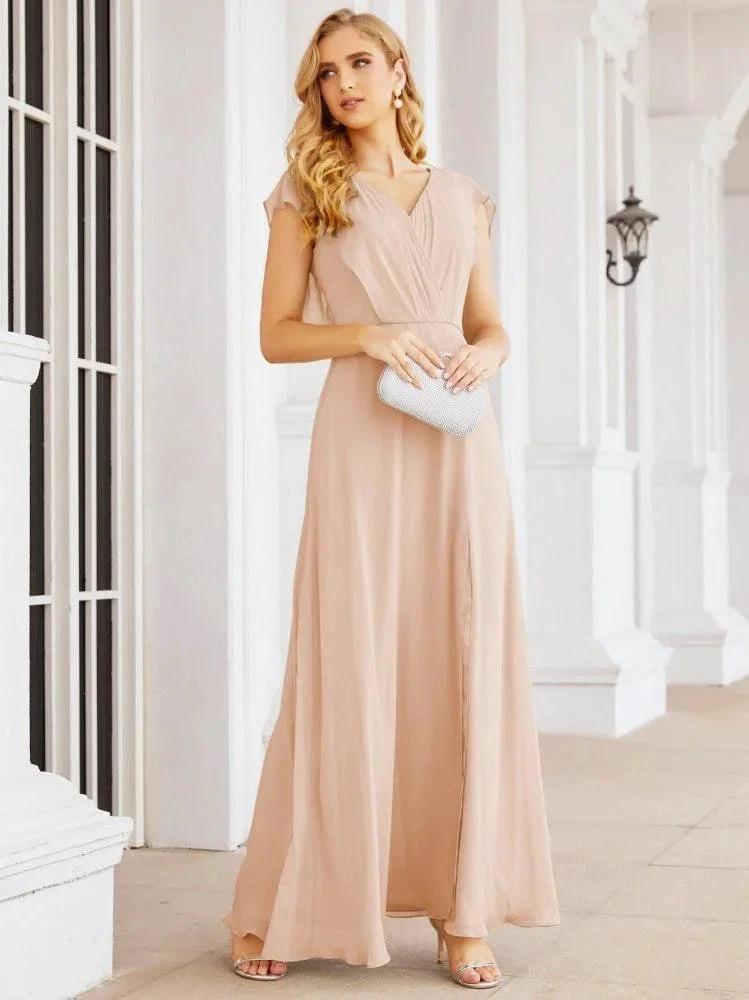 Sunnderly Bridesmaid Dresses Cape Formal Prom Dress Open Back Gowns for Mother of The Bride SY28058 by numbersea