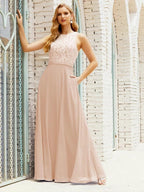 Lace Bridesmaid Dress Floor Length Evening Gowns with Pockets 28017 by numbersea