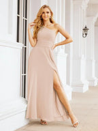 Numbersea One Shoulder Bridesmaid Dresses Long Formal Prom Gowns 28048
