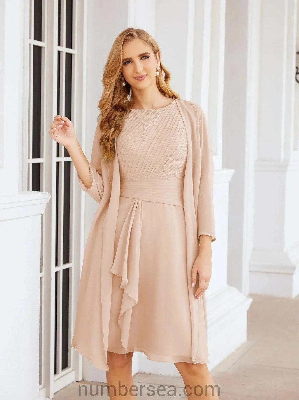 Sunnderly Mother of The Bride Dresses Prom Dress Casual Pleated Dress SY28065 by numbersea