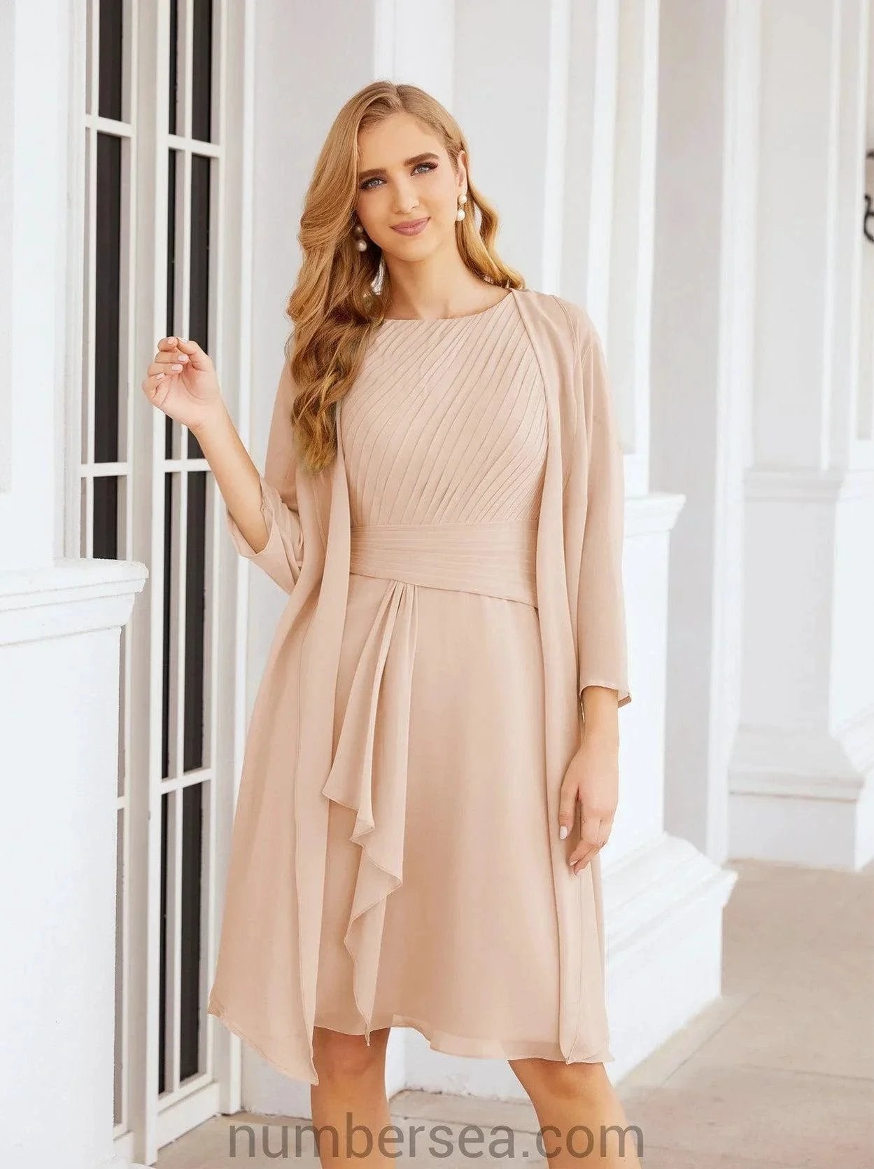 Sunnderly Mother of The Bride Dresses Prom Dress Casual Pleated Dress SY28065 by numbersea