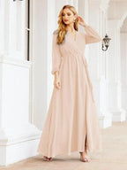 Sunnderly Women's Chiffon Bridesmaid Dress A line Long Sleeves Formal Evening Prom Gown for Wedding Guest SY28032 by numbersea