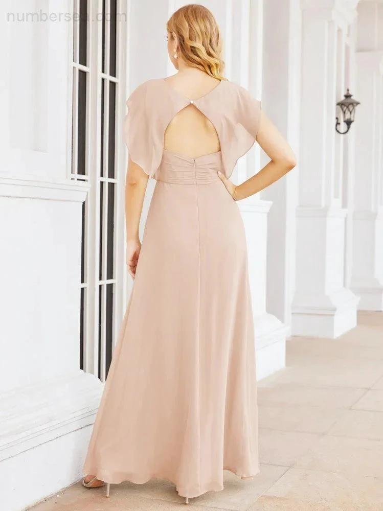 Sunnderly Bridesmaid Dresses Cape Formal Prom Dress Open Back Gowns for Mother of The Bride SY28058 by numbersea