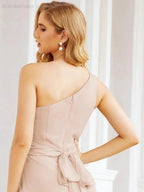 Numbersea One Shoulder Bridesmaid Dresses Long Formal Prom Gowns 28048