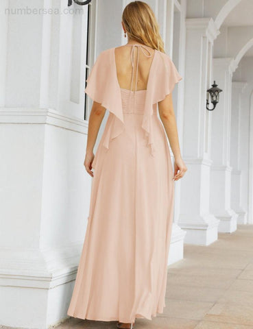 Numbersea Bridesmaid Dresses Backless Formal Prom Gowns for Evening Party Mother of The Bride Dress 28040