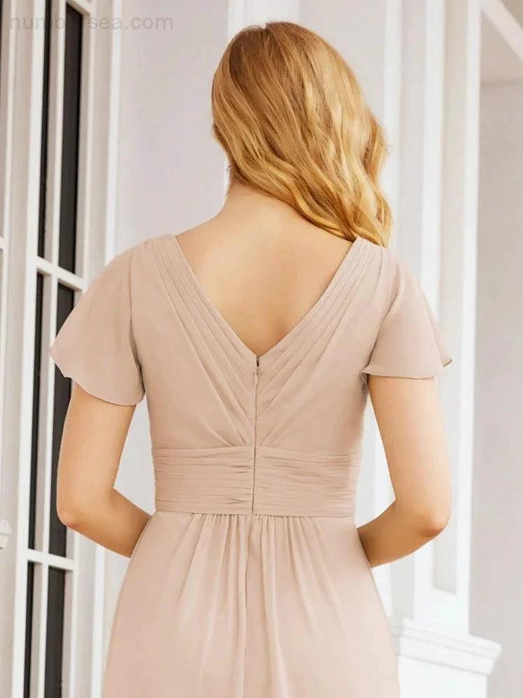 Numbersea Formal Prom Gowns for Mother of The Bride Cap Sleeves Bridesmaid Dress 28047 by numbersea