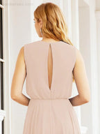 Numbersea Sleeveless Long Bridesmaid Dress A line Formal Evening Prom Gown 28025