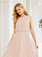 Numbersea Sleeveless Long Bridesmaid Dress A line Formal Evening Prom Gown 28025