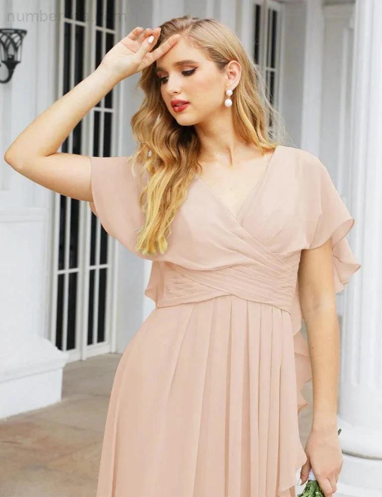 Numbersea Bridesmaid Dresses Backless Formal Prom Gowns for Evening Party Mother of The Bride Dress 28040 by numbersea