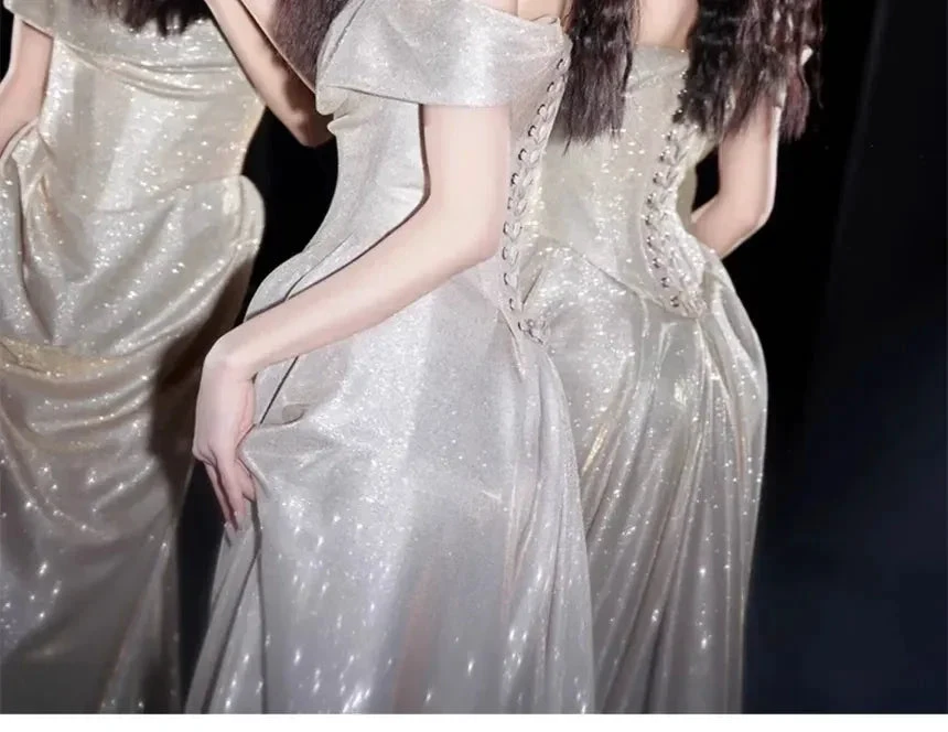 Shiny Off The Shoulder Mermaid Prom Dress Long Evening Dress Y8185 by simplepromdress