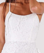 Slit Mermaid Strapless Spaghetti Straps Prom Dress with Lace Applique by BIZTUNNEL