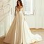 Elegant Wedding Dresses Long Sleeves For Women Princess A Line Bridal Gowns Custom Made Lace Appliques Satin Robe De Mariee