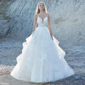 Delicate Ruffled Spaghetti Straps Wedding Dresses V-neck Appliques A-line Wedding Gowns Abito Da Sposa Customer Made by payinti