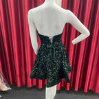 Sweetheart Dark Green Sequins A-Line Homecoming Dress Y1409 by simplepromdress