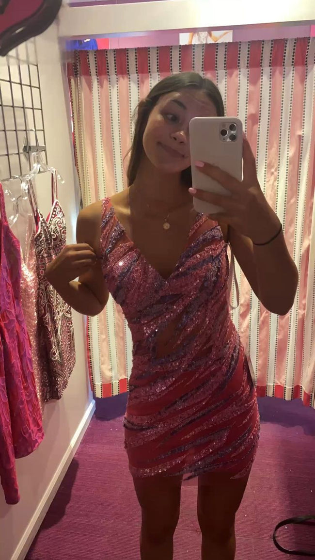 18th Birthday Outfit Dress Sexy Tight Dress Mini Homecoming Dress Y725 Main Image