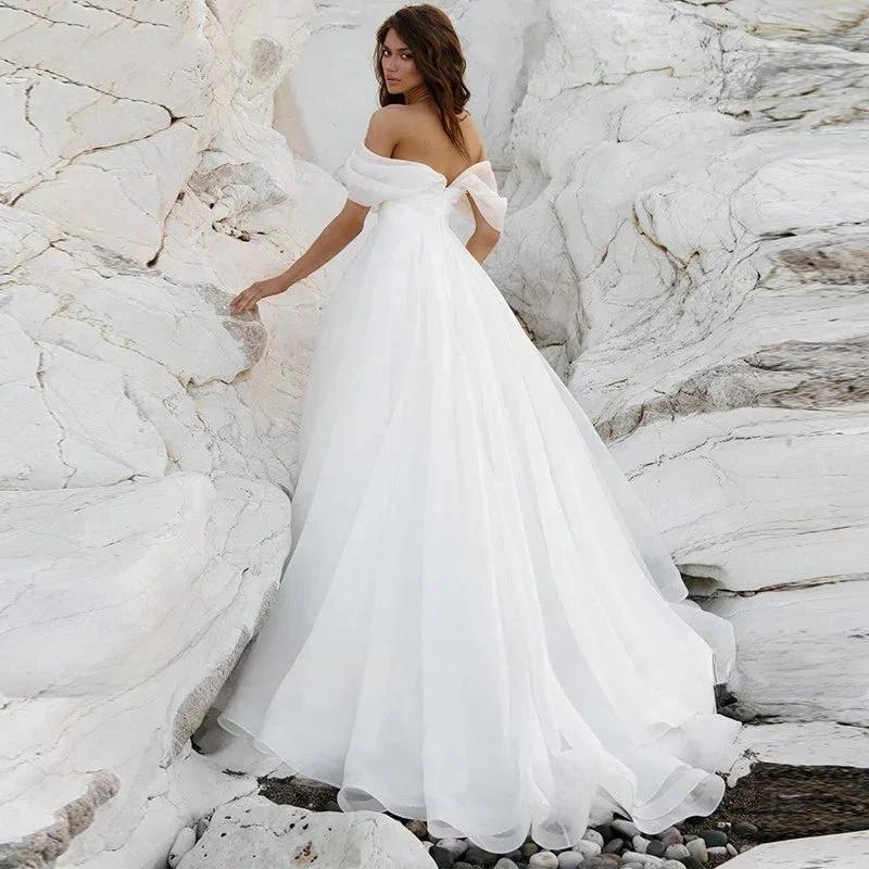 Simple A-Line Bohemian Bridal Dresses Women&