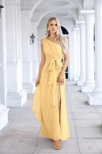 Ladies Chiffon One Shoulder Bridesmaid Evening Dress Wedding Party Evening Dress 28133 by numbersea