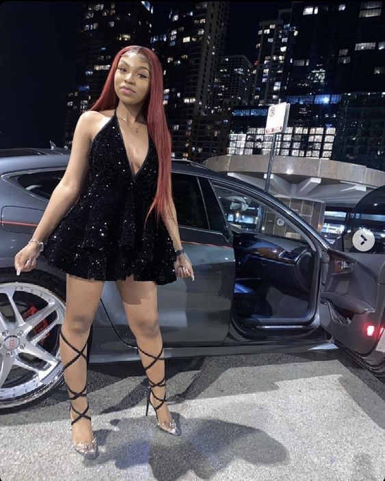 18th Birthday Outfit Black Sequin Homecoming Dress Sexy Graduation Dresses Y146 Main Image