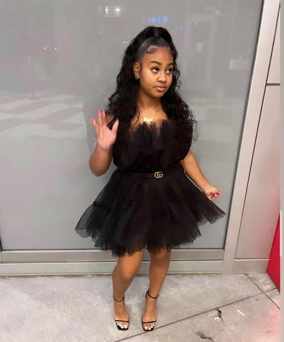 Black Tulle Homecoming Dress Cute Little Black Party Dress Y504 Main Image