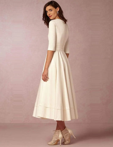 2025 Wedding Dress Half Sleeves Vintage Bridal Gown