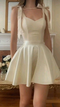 Elegant Straps Ivory A Line Birthday Outfits Mini Prom Dress Y7657 by simplepromdress