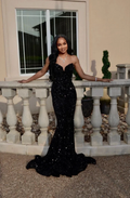 Sexy Mermaid Glitter Prom Dress Long Evening Gowns Black Women Formal Dresses Y4199 by simplepromdress