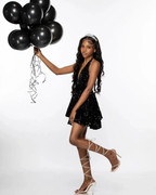 A-line Black Sequin Homecoming Dress Black Birthday Party Dress Y4601 by simplepromdress