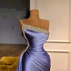 Purple formal dresses, beaded evening dresses, one shoulder evening dress, evening dresses short, elegant formal dresses Y1771 by simplepromdress