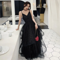 Black tulle sequins prom dress evening dress Y1021 by simplepromdress