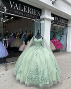 Sage Green Ball Gown with Appliques,Sweet 16 Dress,Quinceanera Dress Y2319 by simplepromdress