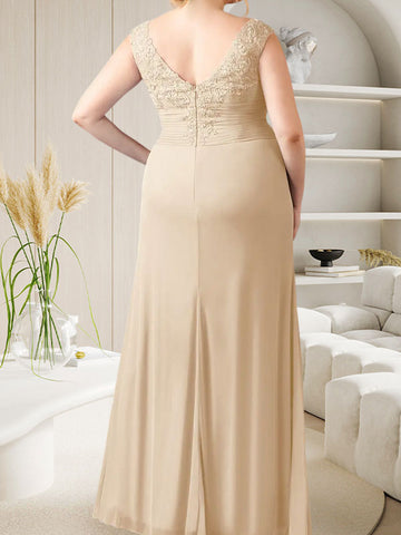 Vestido de malla plisada con escote corazón y corte en A color champán