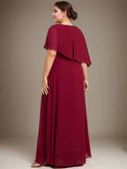 A-line Scoop Floor-Length Chiffon Lace Mother of the Bride Dress With Sequins Beading by Dreamylily