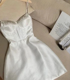 White Short Homecoming Dress Party Dresses Y4431 by simplepromdress