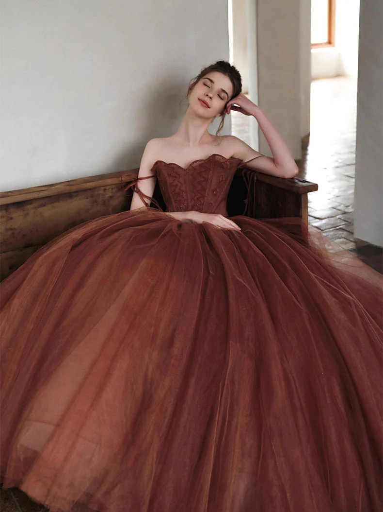 Glamorous A-line Spaghetti Straps Tulle Ball Gown,16th Birthday Dress Y7176