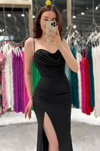 Sheath/Column Sweetheart Ruched Satin Long Prom Evening Dress Y6390 by simplepromdress