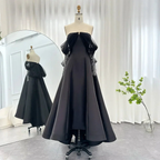 Elegant black strapless evening gown with mesh details on mannequin, ZAPDRESS fashion