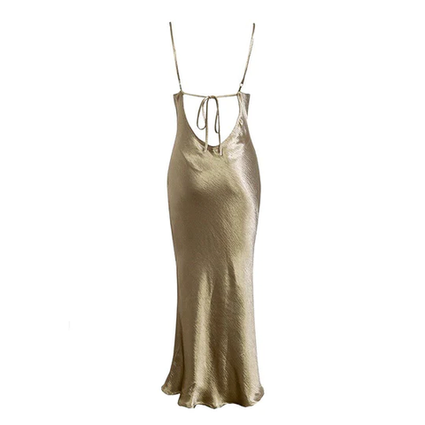 Elegant Spaghetti Straps Prom Dress Backless Formal Gown Sexy Evening Dress Y410