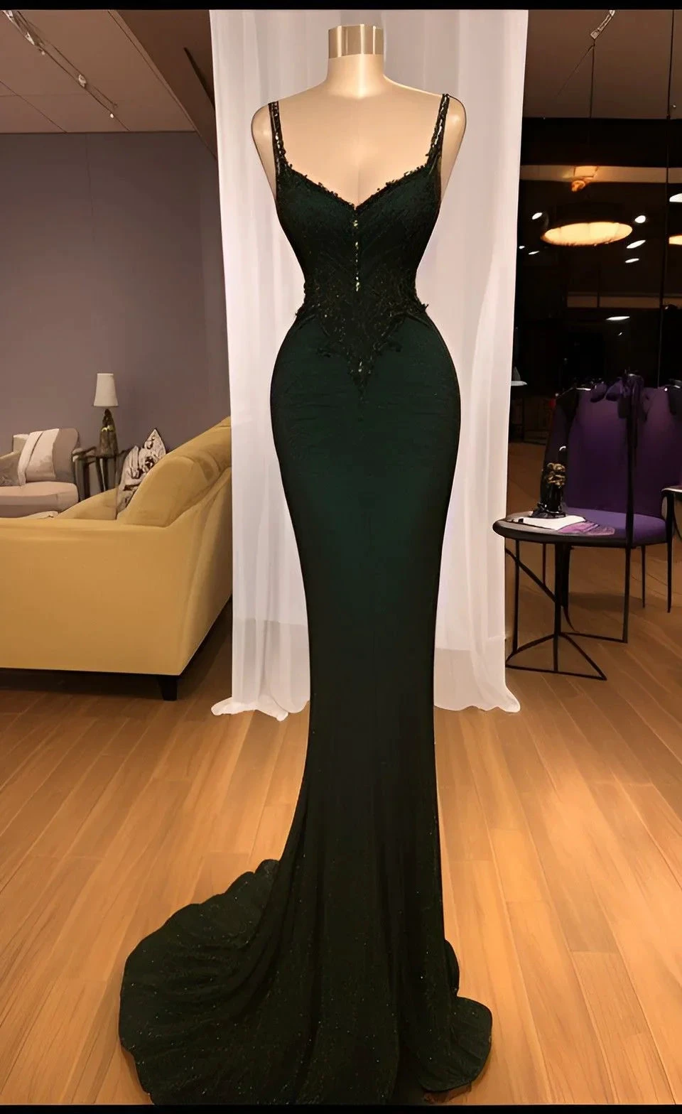 Stunning Green Mermaid Evening Dress,Pageant Dress Y4213 by simplepromdress