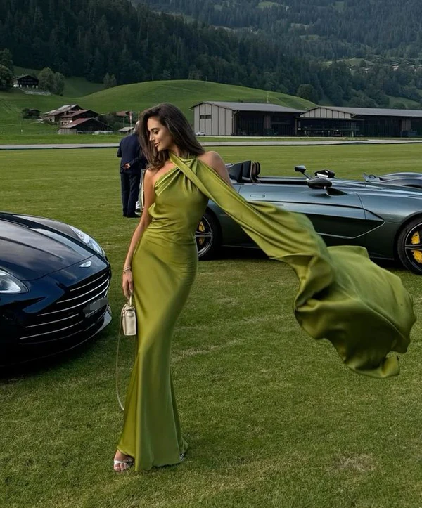 Fashion Green Backless Party Dress Sexy Long Prom Dress Evening Gown Y7496 Main Image