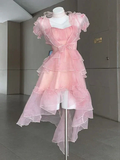 Sexy High Low Pink Chiffon Homecoming Dress Birthday Outfits Y7664 by simplepromdress