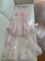 Simple Halter Pink Tulle Pearls Beaded High-Low Ruffles Homecoming Dress Party Dress Y8582 by simplepromdress