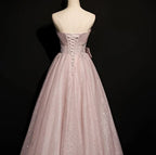 Beautiful Pink Tulle Sequins Strapless Pleats Beading Prom Dress Formal Ball Gown Brithday Quinceanera Dress Y7579 by simplepromdress
