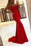 Scarlet Siren Open Back Mermaid Prom Dress with Delicate Appliques by BIZTUNNEL