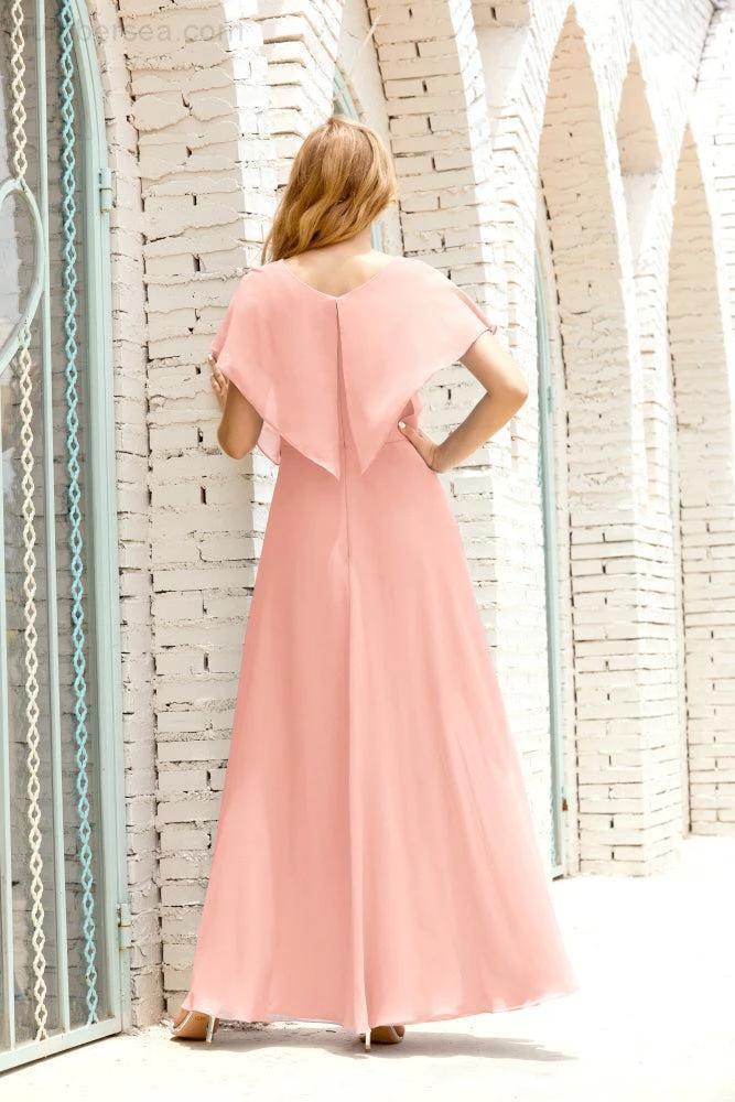 Numbersea Mother of The Bride Dresses Plus Size V-Neck Floor Length Formal Prom Dress for Wedding Guest 28020 by numbersea