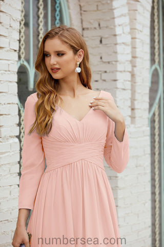 Numbersea Bridesmaid Dress Chiffon Formal Party Dress Evening Dress 28016