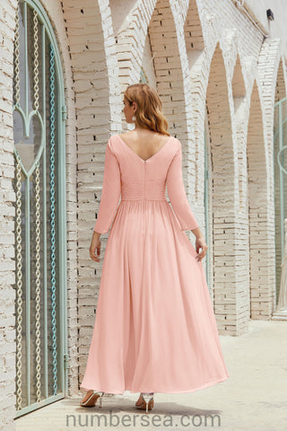 Numbersea Bridesmaid Dress Chiffon Formal Party Dress Evening Dress 28016