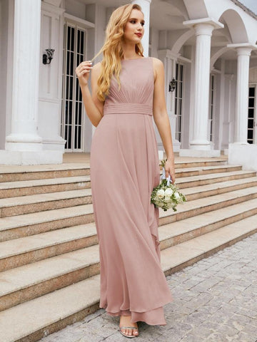 Numbersea Bridesmaid Dresses for Wedding Ruffles Long Formal Prom Gowns 28039