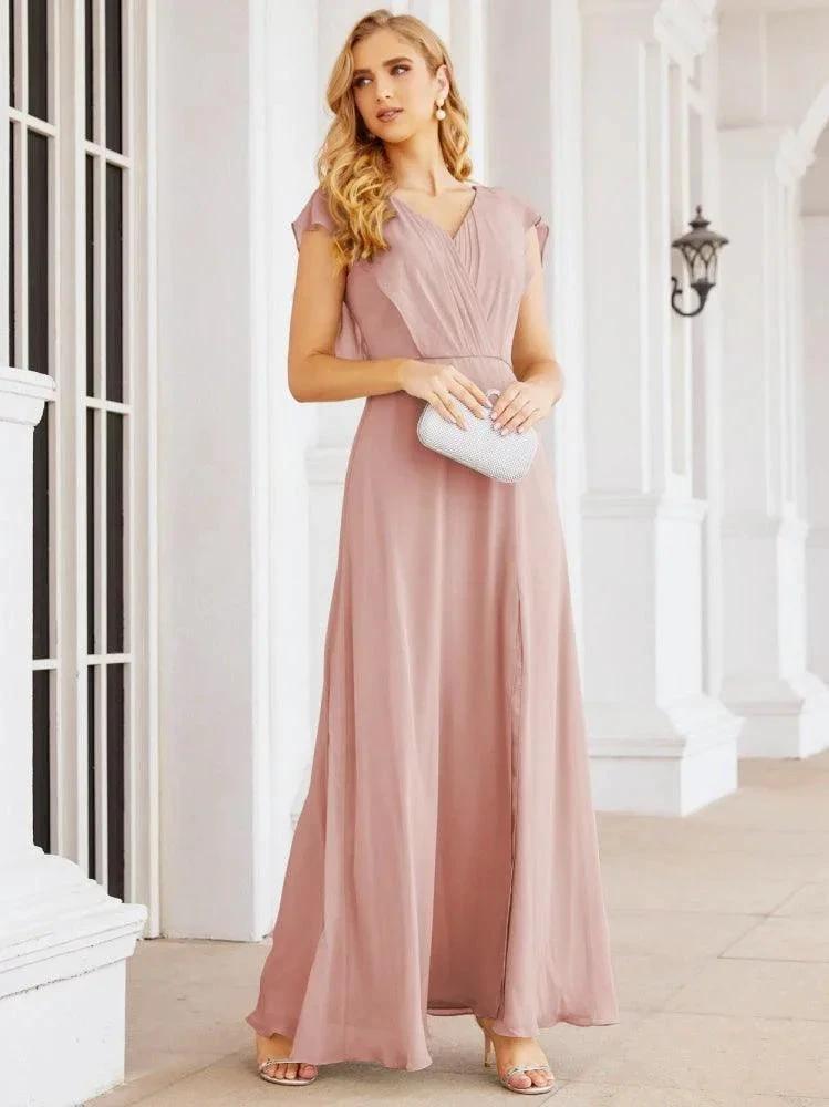 Sunnderly Bridesmaid Dresses Cape Formal Prom Dress Open Back Gowns for Mother of The Bride SY28058 by numbersea