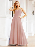 Numbersea Spaghetti Strap Bridesmaid Dresses V Neck Butterfly Back Fromal Evening Party Prom Gown 28036 by numbersea