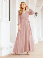 Sunnderly Women's Chiffon Bridesmaid Dress A line Long Sleeves Formal Evening Prom Gown for Wedding Guest SY28032 by numbersea